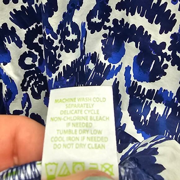 Lilly Pulitzer Cori Short Dress Flamingos Print Blue and White Size Small Resort - Picture 6 of 6